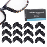 Soft silicone eyeglass nose pads, black, adhesive