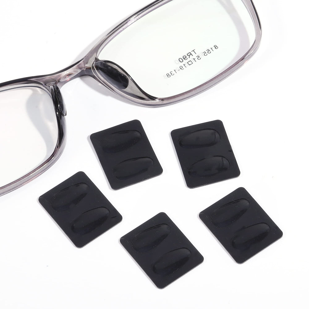 Adhesive anti-slip eyeglass nose pads in black