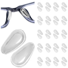 Front view of Eyeglass Nose Pads with air chamber in clear color