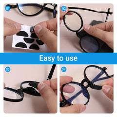 Nose pads installed on full plastic eyeglass frames