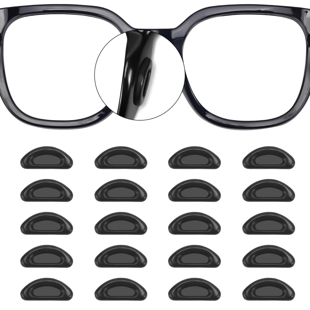 Black silicone eyeglass nose pads close-up - universal fit