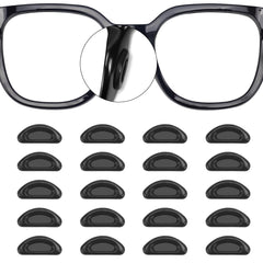 Black silicone eyeglass nose pads close-up - universal fit