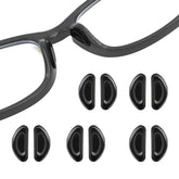 Black silicone eyeglass nose pads, 5 pairs, self-adhesive