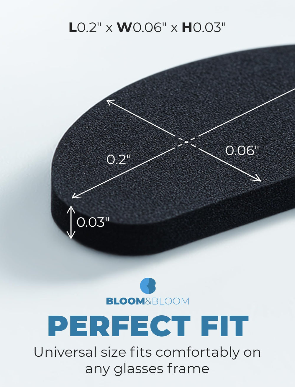 Soft silicone nose pads on frames, comfortable daily wear