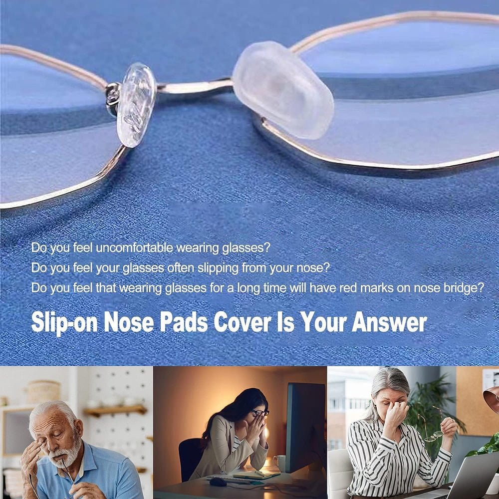 Nose pads compatible with metal or silicone pads, 13.5–16mm length