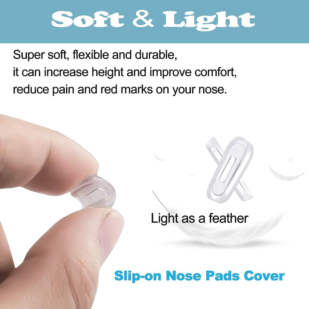 Set of 5 pairs of silicone nose pad covers for glasses and sunglasses