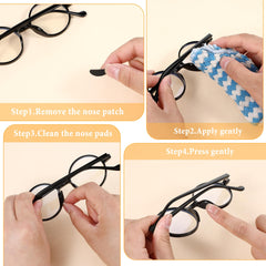 Pads applied to a eyewear frame demonstrating fit