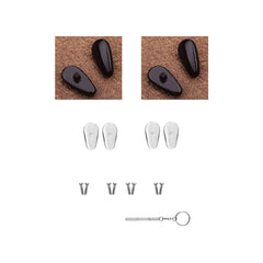Clear nose pads with screws for eyeglasses in kit