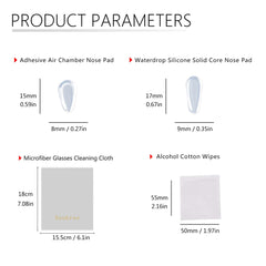 Close-up of thick water-drop silicone nose pads