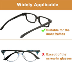 Clear silicone half-moon nose pads on eyewear