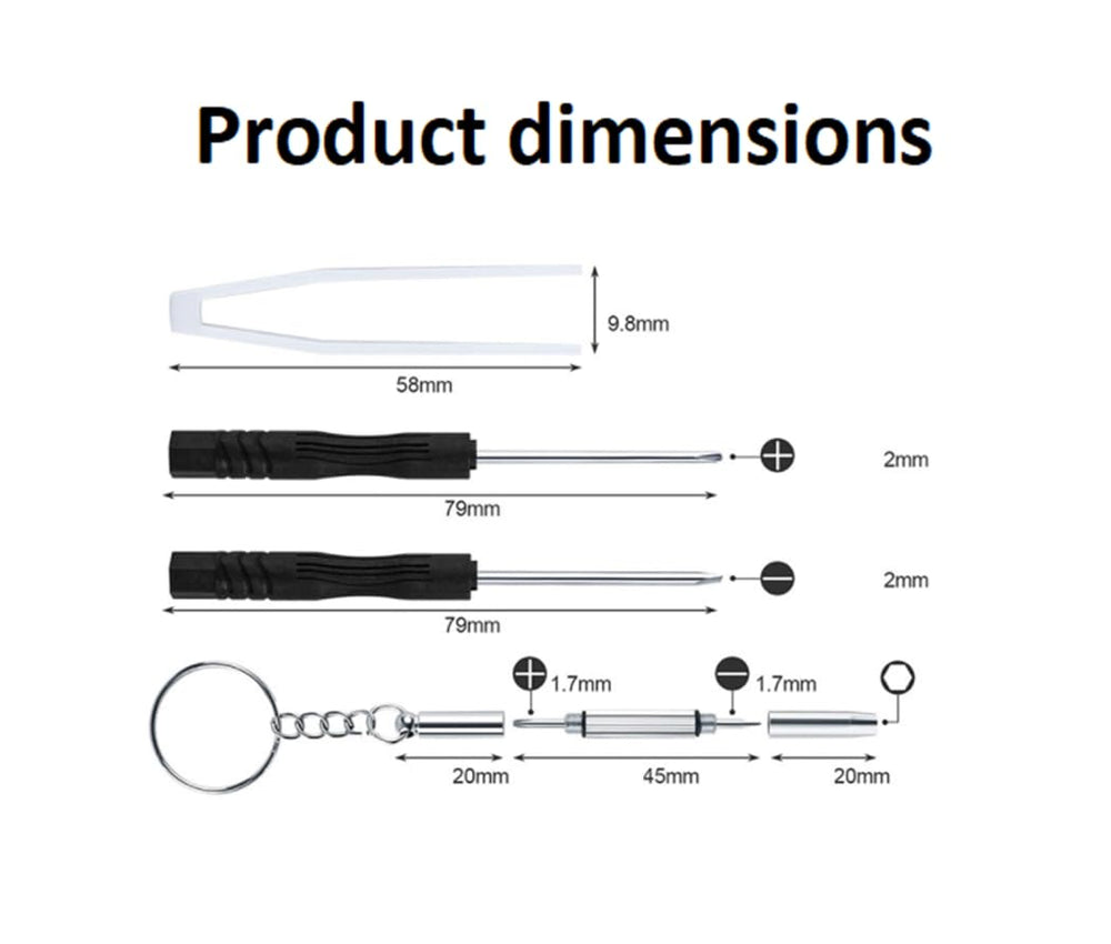 Cross and flathead screwdrivers included in kit