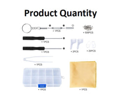 Assorted screws, nose pads and ear hooks from kit