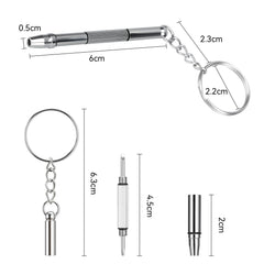 Close-up of 12 precision eyeglass screw types