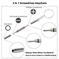 Compact 3-in-1 mini screwdriver for portable eyewear repairs