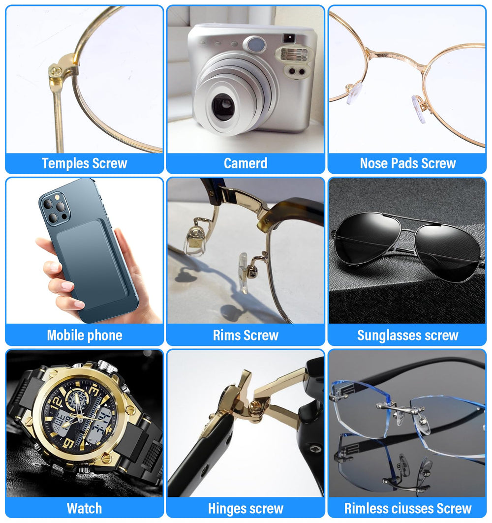 All-in-one repair kit suitable for eyeglasses, sunglasses, watches and clocks