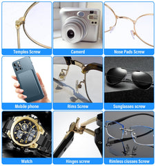 All-in-one repair kit suitable for eyeglasses, sunglasses, watches and clocks