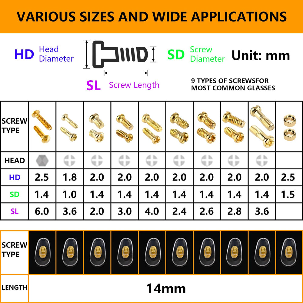 Five pairs of nose pads included in the kit