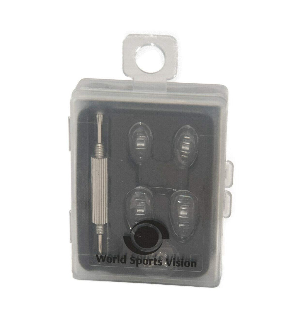 Eyeglass repair kit with nose pads and screwdriver