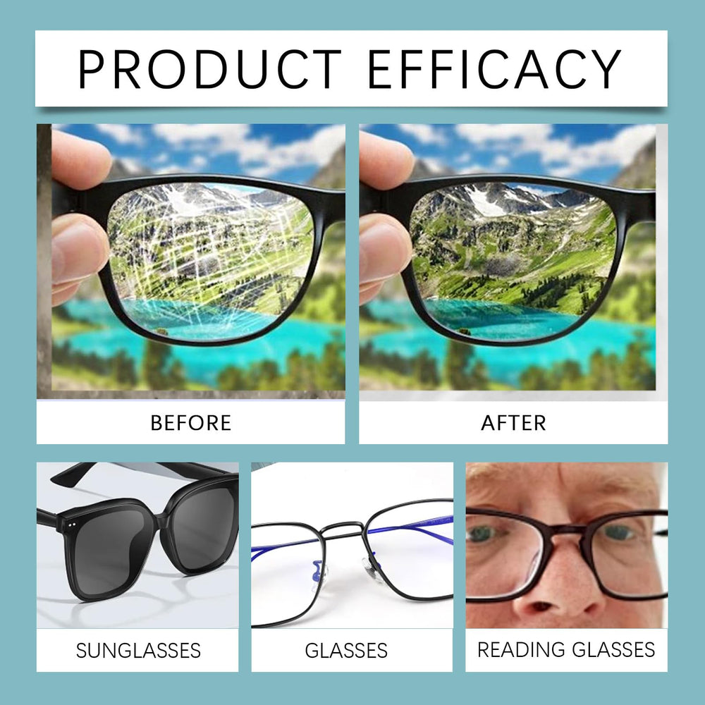 Eyeglass Scratch Remover cleans eyeglasses and screens