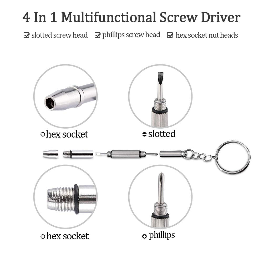 Assorted eyeglass screws in multiple sizes
