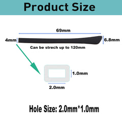 Product dimensions 69x6.8mm with 2x1mm hole
