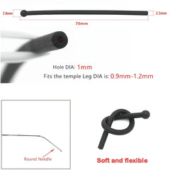 Soft silicone ear socks close-up for temple tips