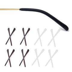 8 pairs silicone eyeglass end tips in black and white