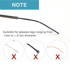 anti-slip design for thin metal eyeglass legs