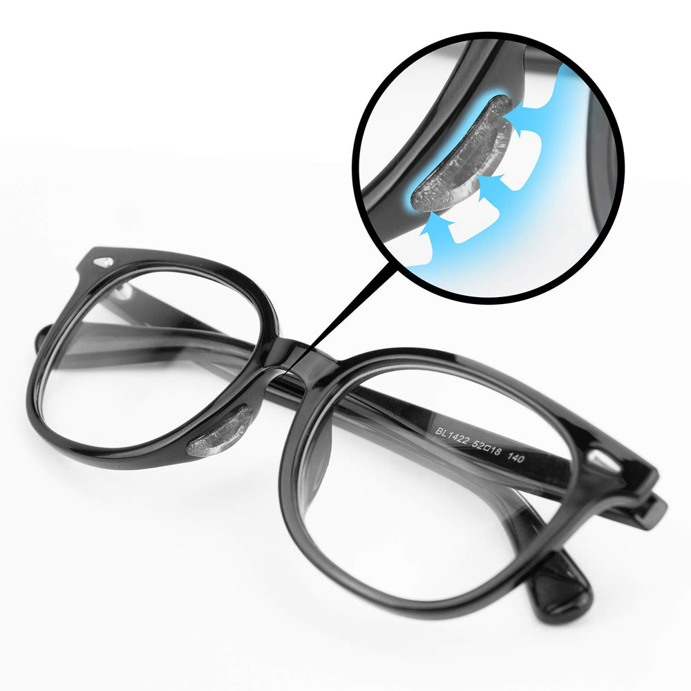 Self-adhesive backing for quick installation of nose pads