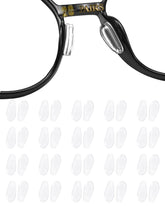 White silicone eyeglass nose pads with D shaped airbag design, 20 pairs
