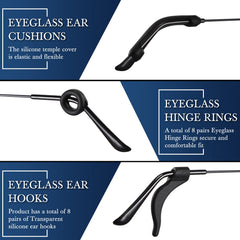 Silicone ear hooks for glasses