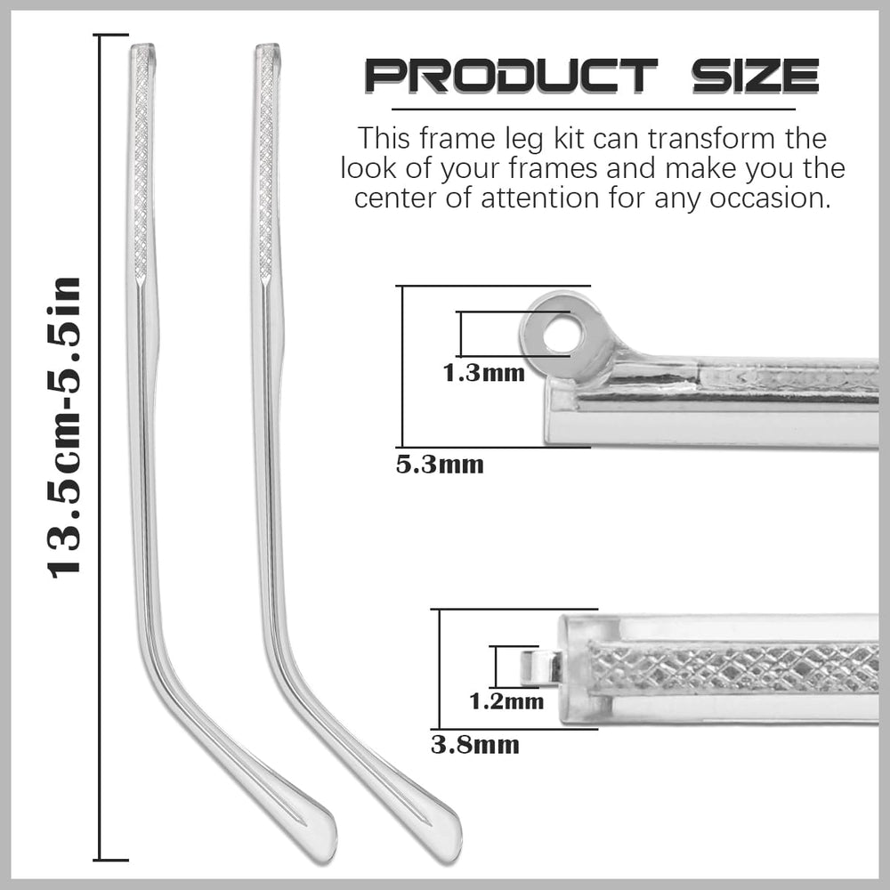 Eyeglasses replacement arm kit with screwdriver