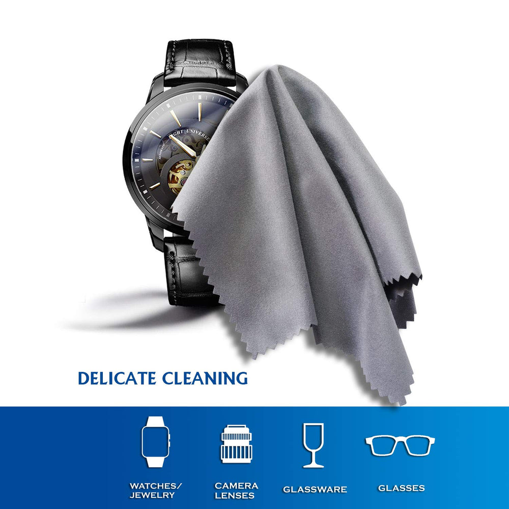 Assorted eyeglasses cleaning cloths and devices