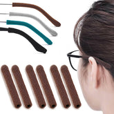 Brown knitted eyeglasses ear grips behind-the-ear comfort