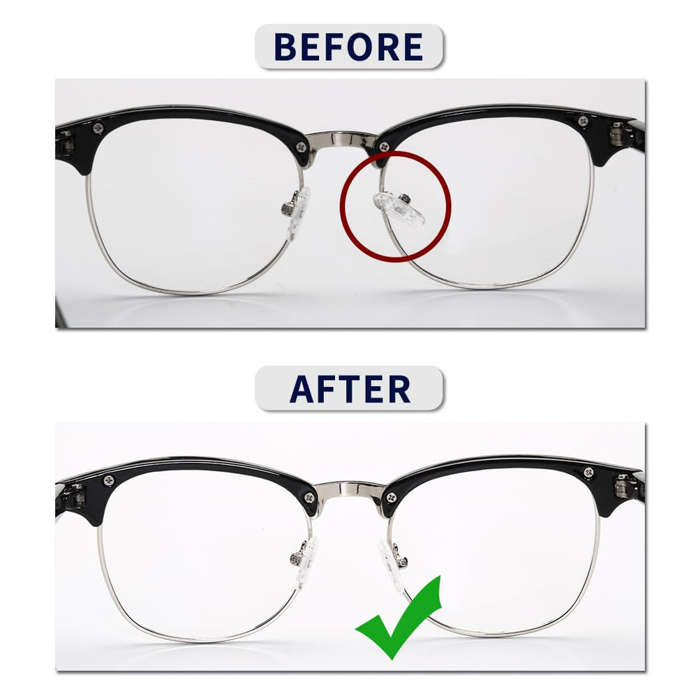 Metal eyeglass frames and pliers in use