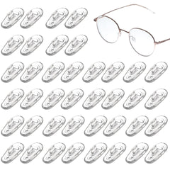 Clear silicone anti-slip eyeglasses nose pads – 25 pairs