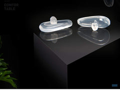 Clear silicone nose pads with vent holes for comfort