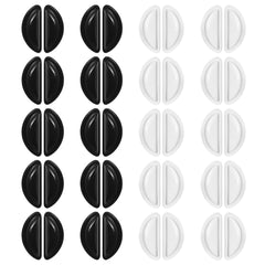 20 pairs of silicone eyeglasses nose pads in clear and black