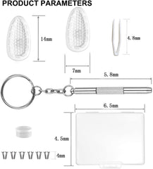 Screw-in air chamber nose pads with screws and hardware