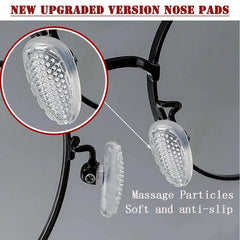 Close-up of ultra-soft silicone eyeglass nose pads