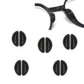 Five pairs of black silicone eyeglasses nose pads