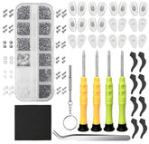 Eyeglasses repair kit contents with tools and case
