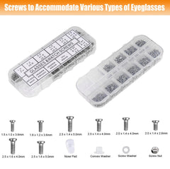 Nose pads and screws for eyeglasses