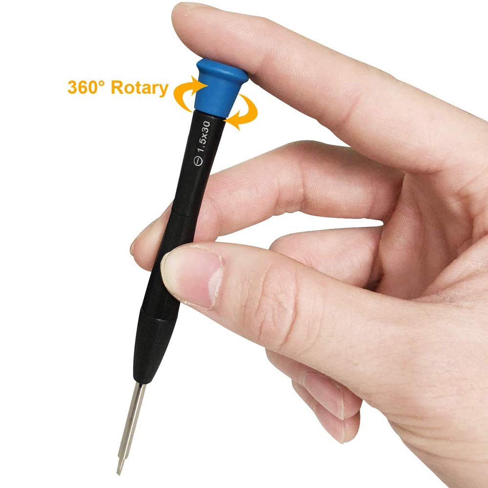 Compact screwdriver set with multiple head sizes and tips