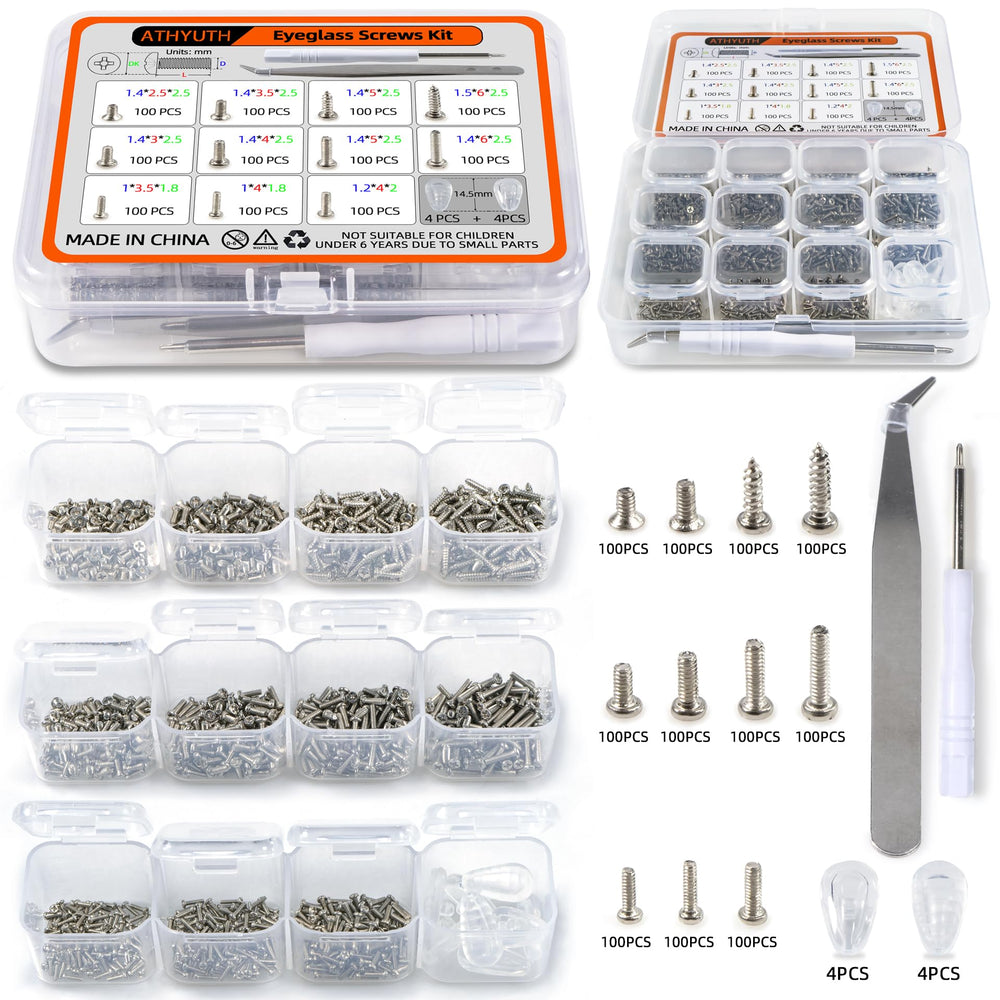 Hero image of 1100Pcs micro screw kit for eyeglasses and devices