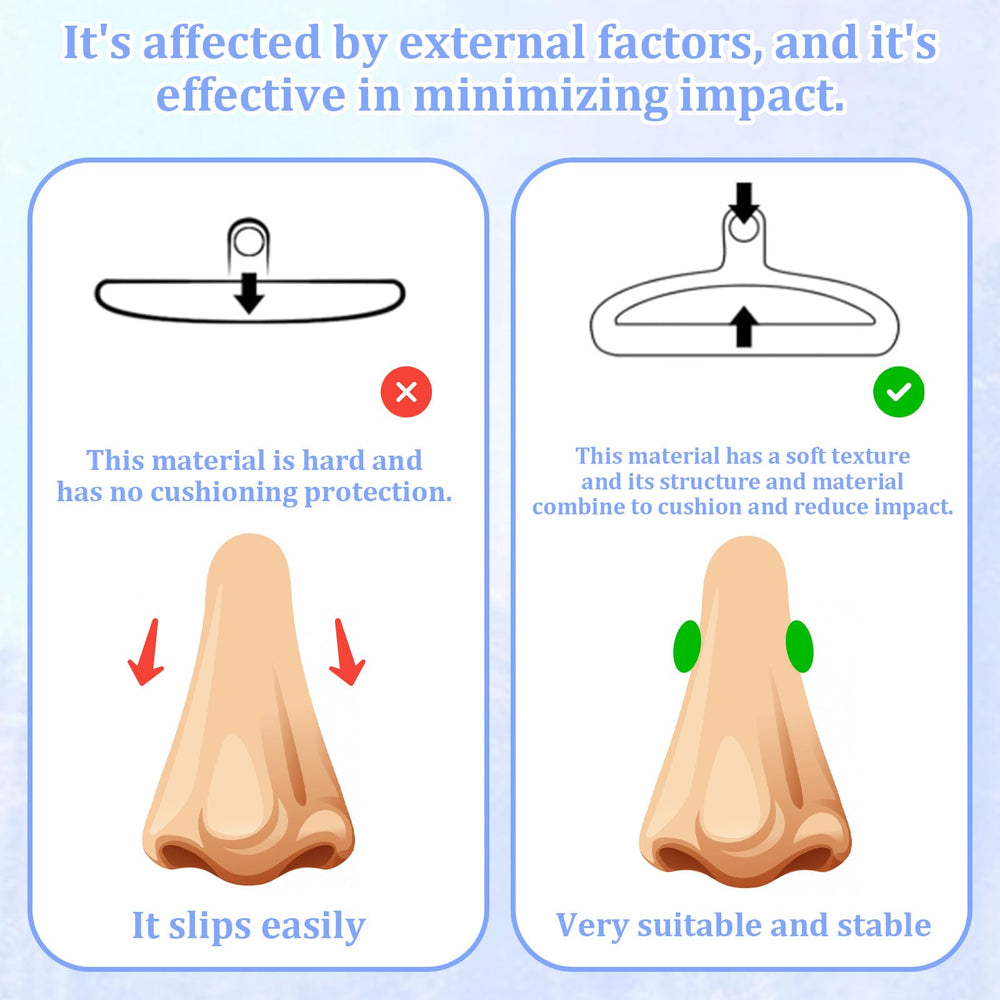 Soft airbag nose pads for comfortable glasses fit