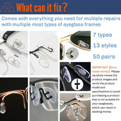Assorted nose pads included for replacement