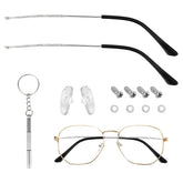 Silver temple replacement arm for eyeglasses