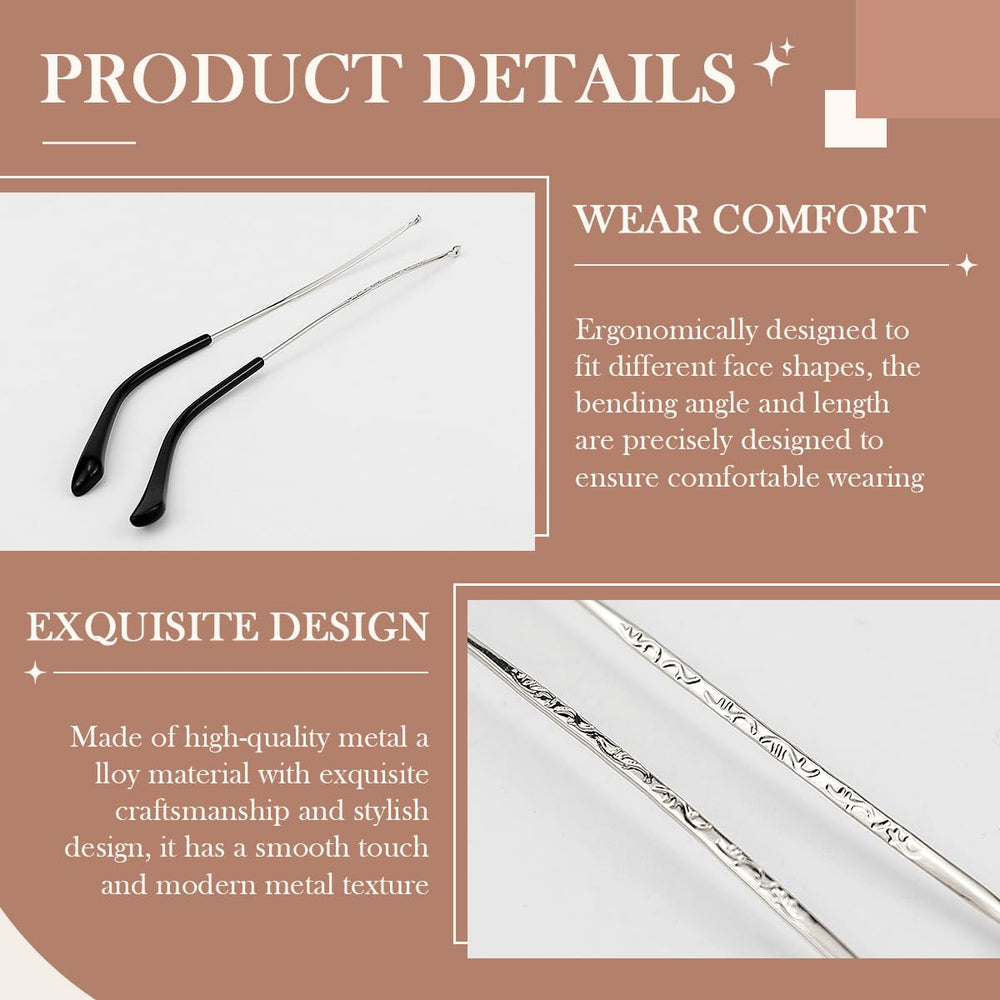 Temple replacement compatible with sunglasses and eyeglasses