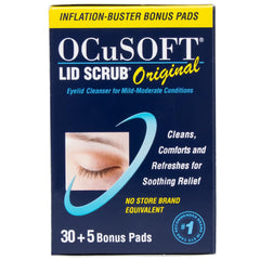 Eyelid cleansing close-up showing tearless formula